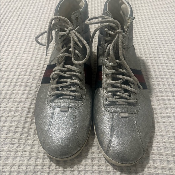 Gucci Silver Glitter Men's Sneakers - Picture 1 of 9